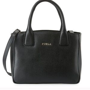 FURLA Camilla Small Leather Tote in Black
